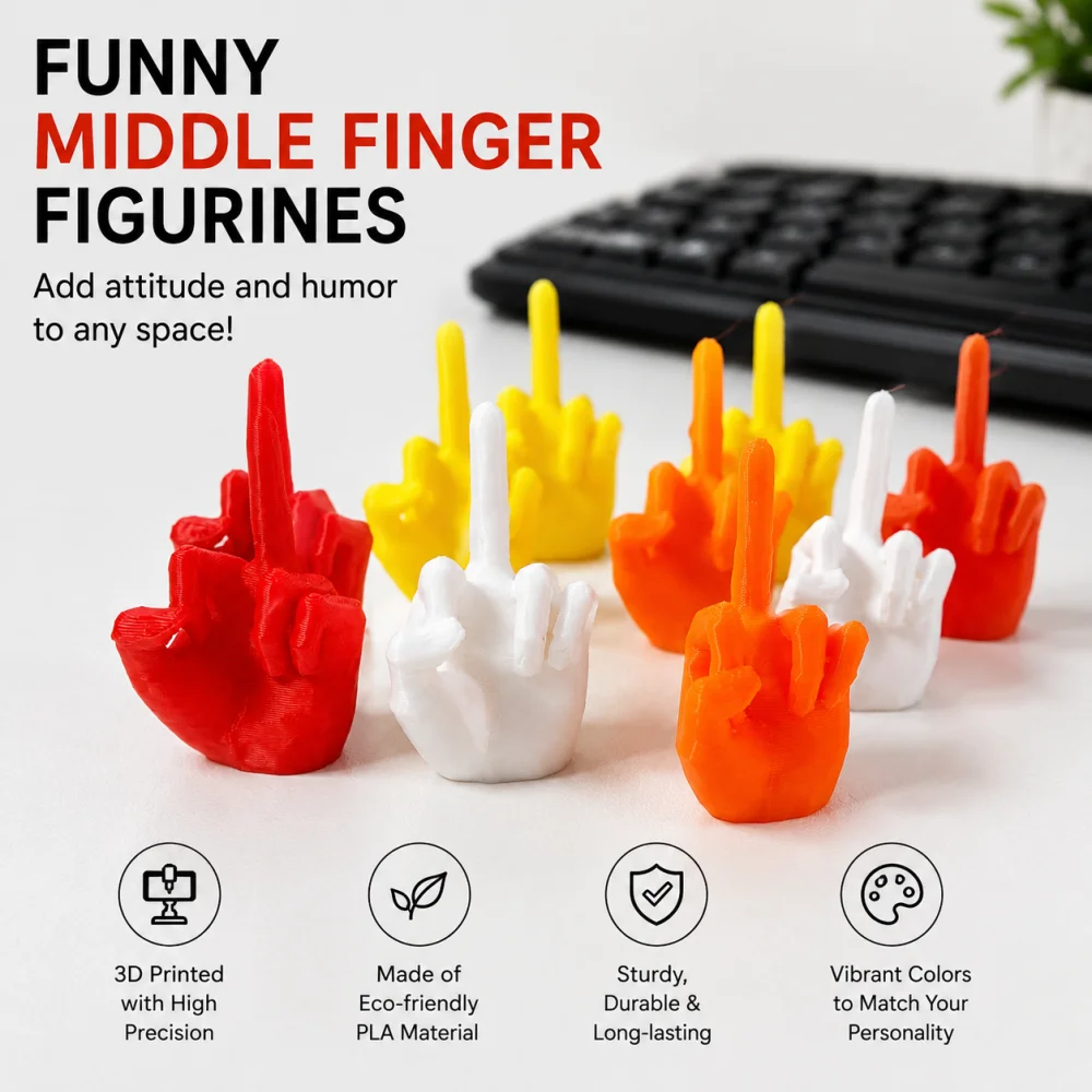 3D Printed Finger Gesture Statue Modern Handshape Figurine Creative Sculpture for Office Home Tabletop Decoration Accent