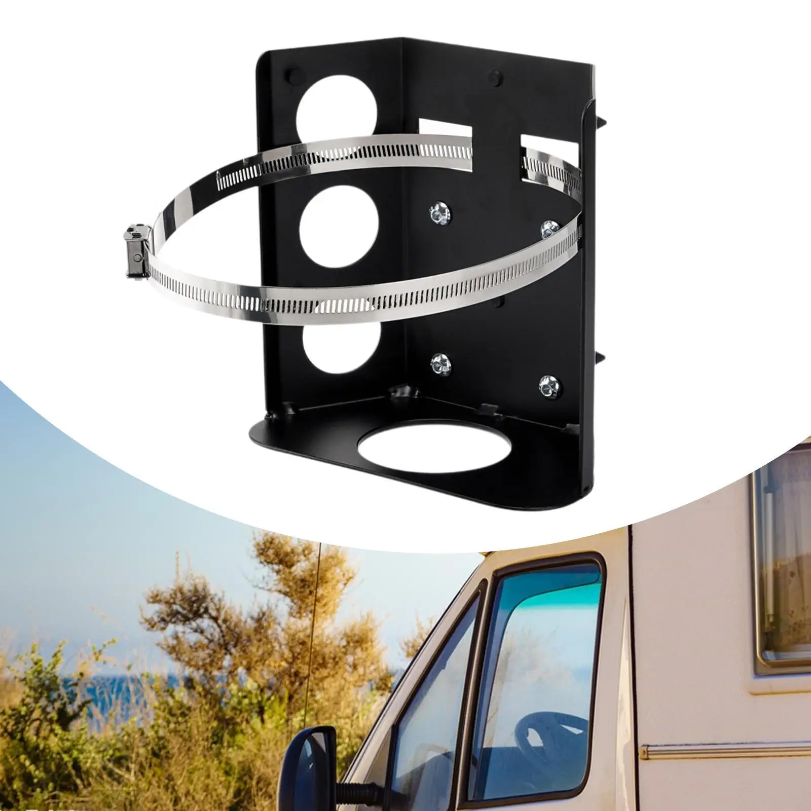 

Sturdy 5LB Propane Tank Mount Aluminum Steel Cylinder Holder for Camper Trailer Boat Overland