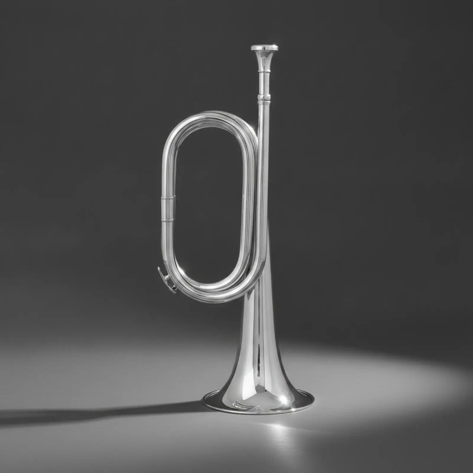 Brass Trumpet Bugle Silver Color for Outdoor Marching Band Ceremony Performance Lightweight 367g Wind Instrument Clear Tone