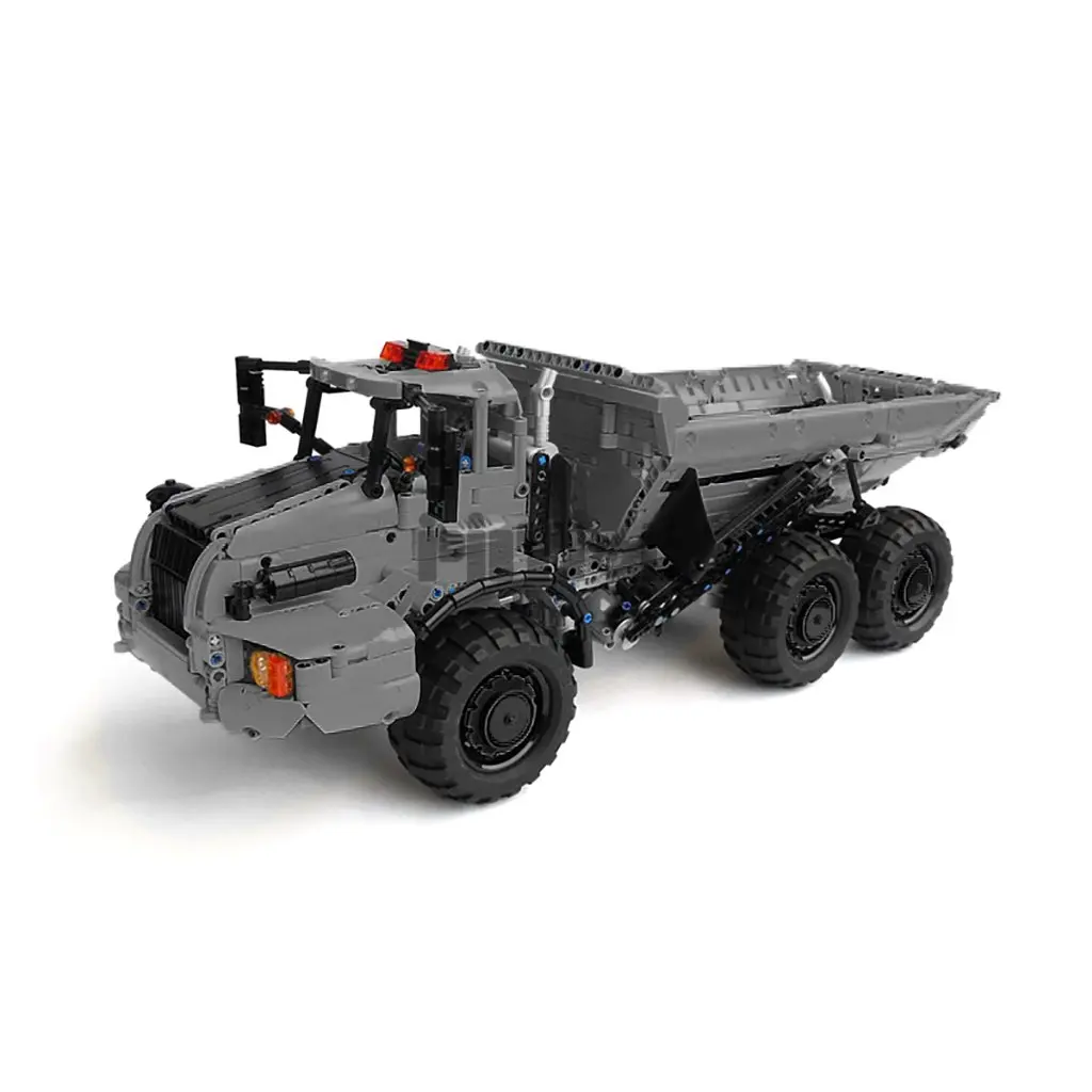 Moc-47047 Scharnierende Dump Truck Dubbele Afstandsbediening 2136Pcs Elektronische Tekening Splicing Bouwsteen Technologie Assemblage