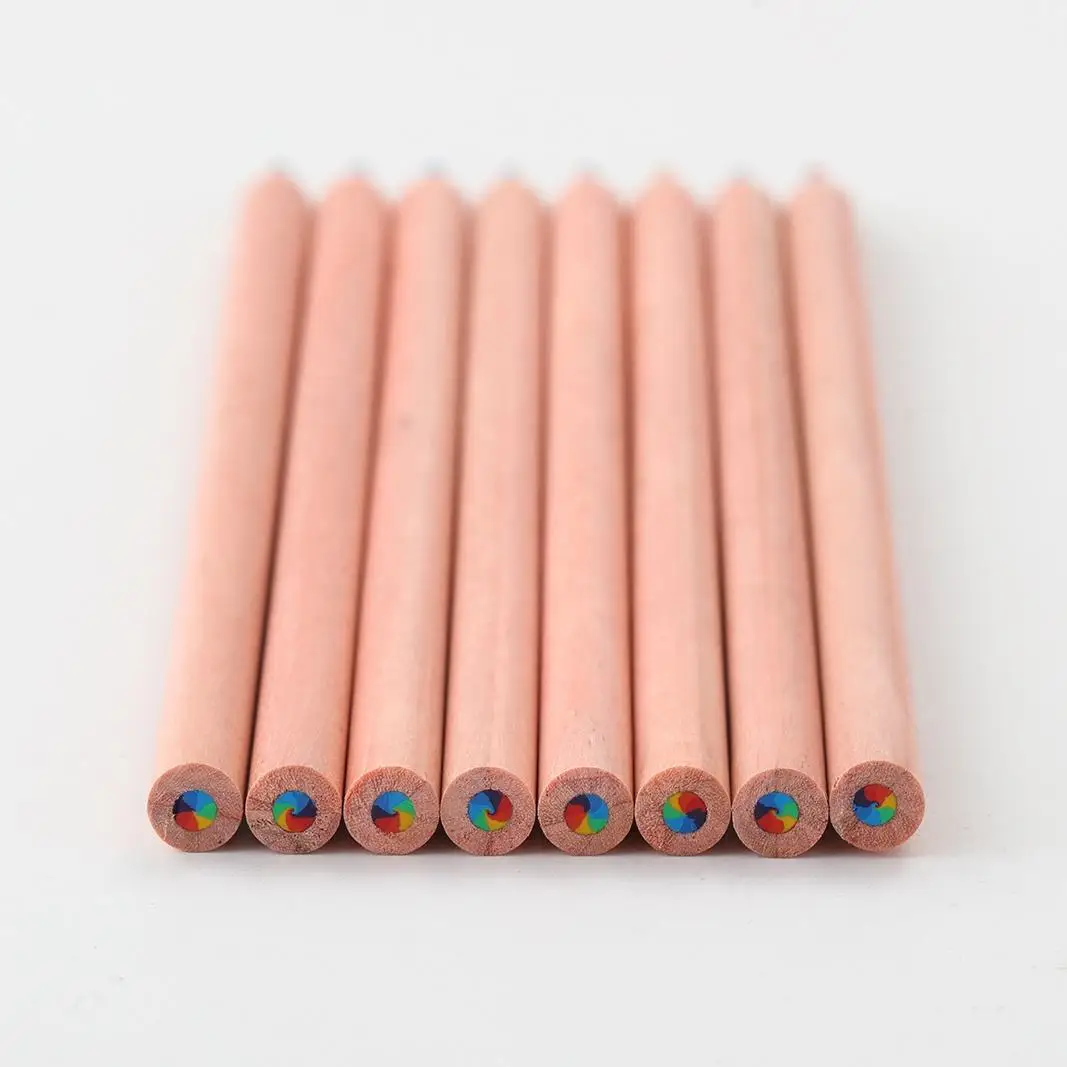 Crayons de couleur Kawaii pour document, 7 couleurs, plomb, nickel é concentrique, cadeau pour enfant, art, peinture, dessin, 10 pièces/ensemble