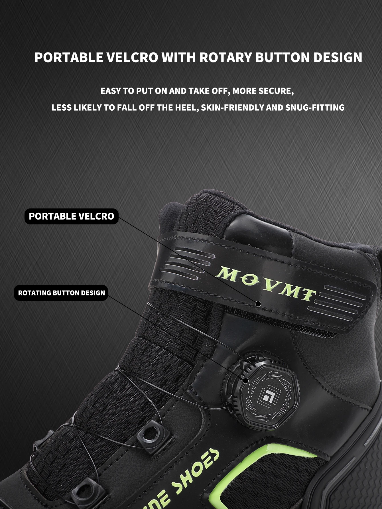 Motorrad-Reitschuhe, atmungsaktive Lederstiefel für Herren, lässig, bequem, Slip-On-Stiefeletten für urbanes Radfahren – Detail 13