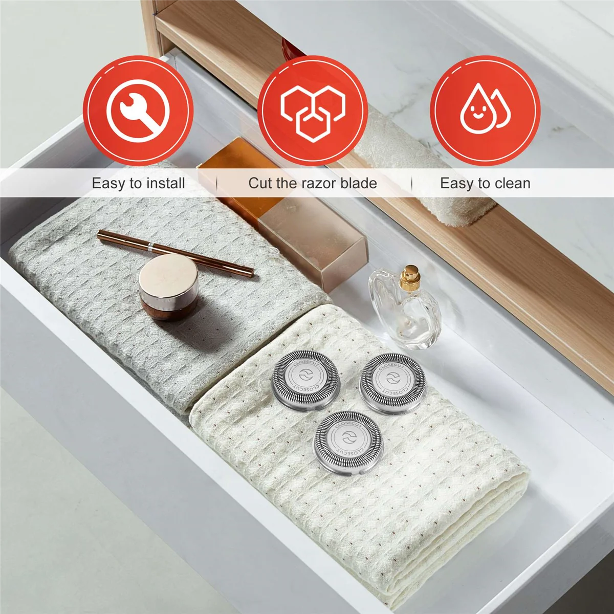 ホット 3 個交換用シェーバーヘッドブレードカッターフィリップス Norelco HQ4 HQ58 HQ56 HQ80 用