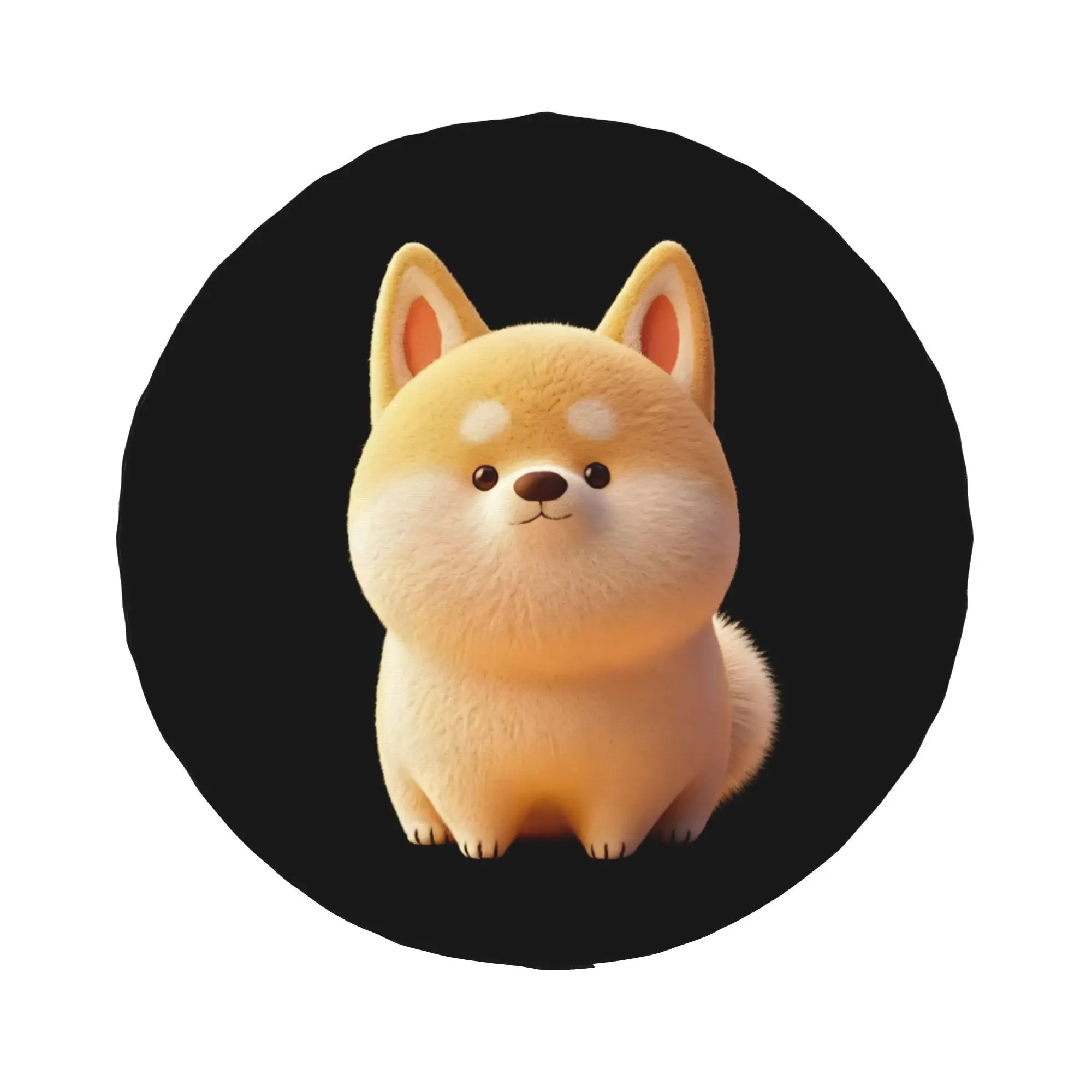 1pc Cute Cartoon Shiba Inu Puppy 2D Printed Pattern Car Spare Tire Cover, Creative Style, Easy To Install And Clean, Suitable F
