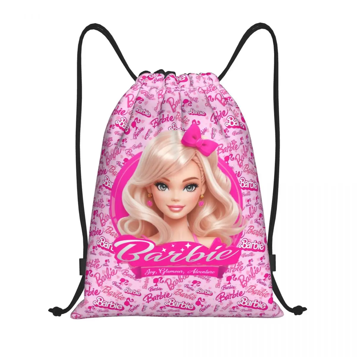 

Custom Cartoon Barbie Girl Drawstring Bags for Shopping Yoga Backpacks Men Women Sports Gym Sackpack