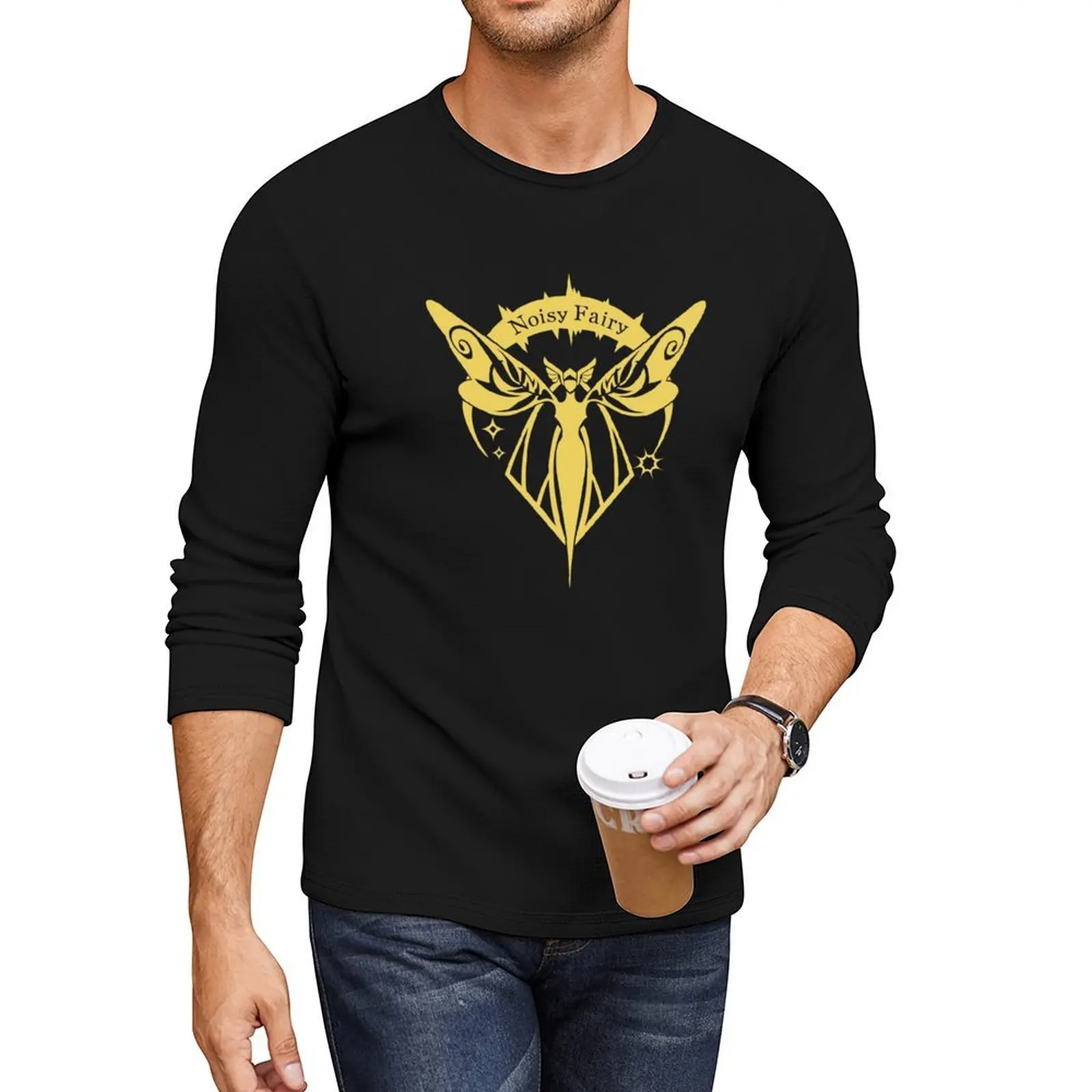 

Noisy Fairy Emblem (Gold) Long T-Shirt Oversized t-shirt black t shirts graphic t shirts aesthetic clothes Men's t-shirt