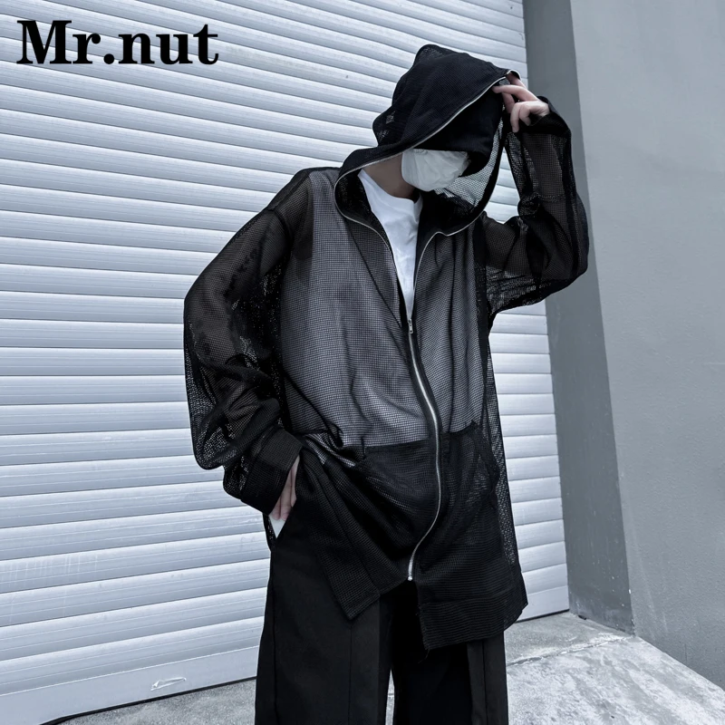 

Youth Sunscreen Clothing Mesh Breathable Jacket Hooded Outerwear Mens Clothes Stylish Male Coat Summer Thin Tops Fashion Jackets