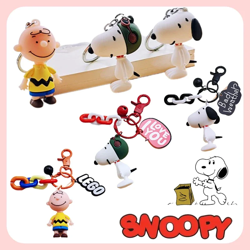 

Kawaii Snoopy Silicone Keychain Charm Cartoon Cute Women Bag Car Backpack Key Chain Pendant Jewelry Accessories Kids Girl Gift
