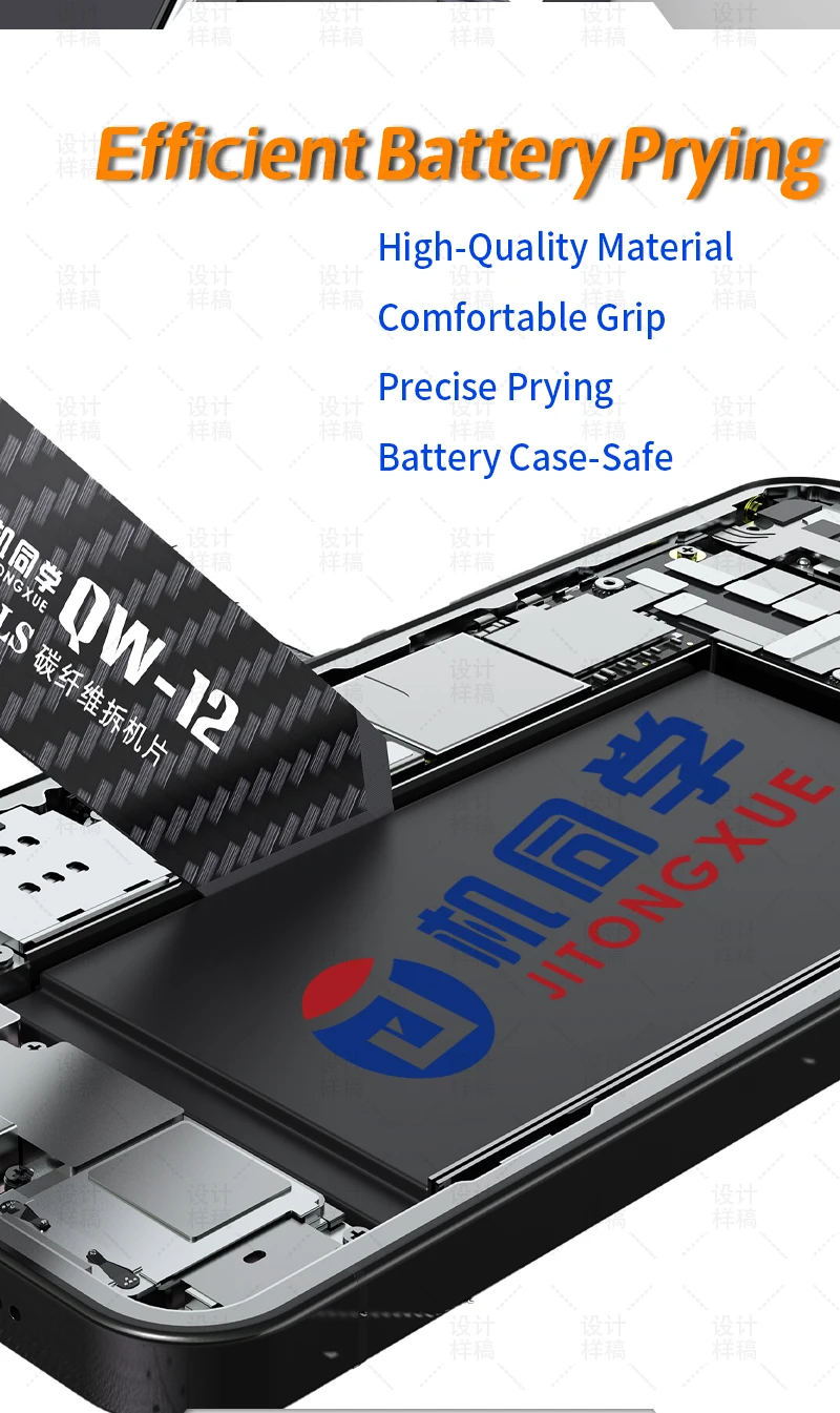 JTX QW11-14 Kohlefaser-Hebelwerkzeug Lötwerkzeug Hochtemperaturbeständiges LCD-Bildschirm-Demontagewerkzeug Handy-Reparaturwerkzeug – Detail 4