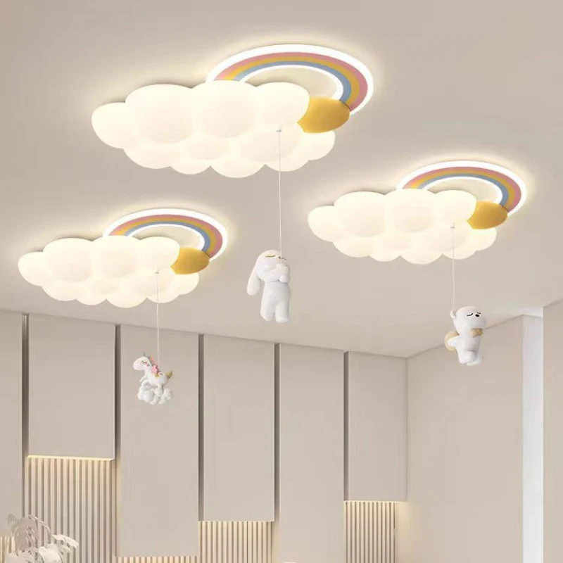 Rainbow Cloud Ceiling Lights LED Children\'s Room Light Modern Creative Warm Baby Room Nursery Boy Girl Bedroom Ceiling Lamps