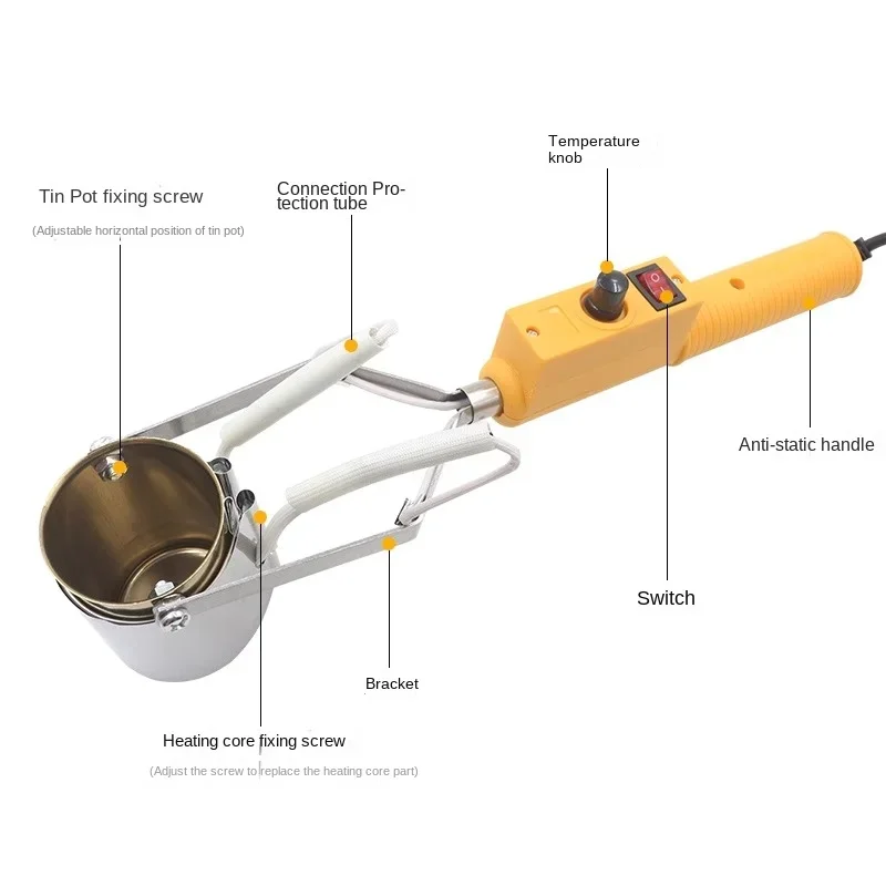 Portable Soldering Tin Pot High-power Electric Melting Tin Pot Melting Tin Furnace Hand-held Home Small Lead Melting Furnace