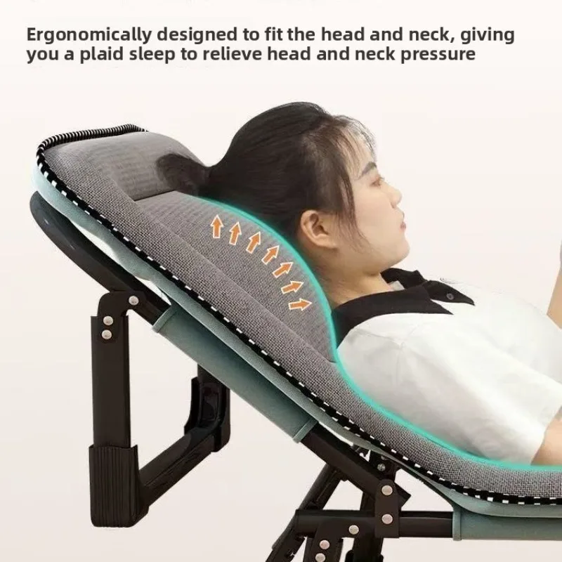 Portable Folding Bed Nap Lounger Adult Home Office Cot Caregiver Essential Home Portable Multipurpose Camp Bed Bed Modern image 3