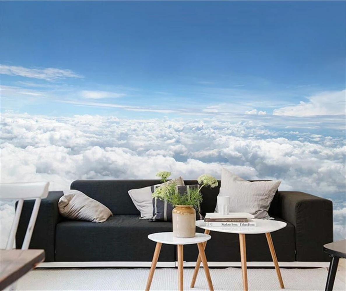 

Custom Modern blue sky white clouds wallpaper 3d decoration wallpapers for living room background mural papel de parede bedroom