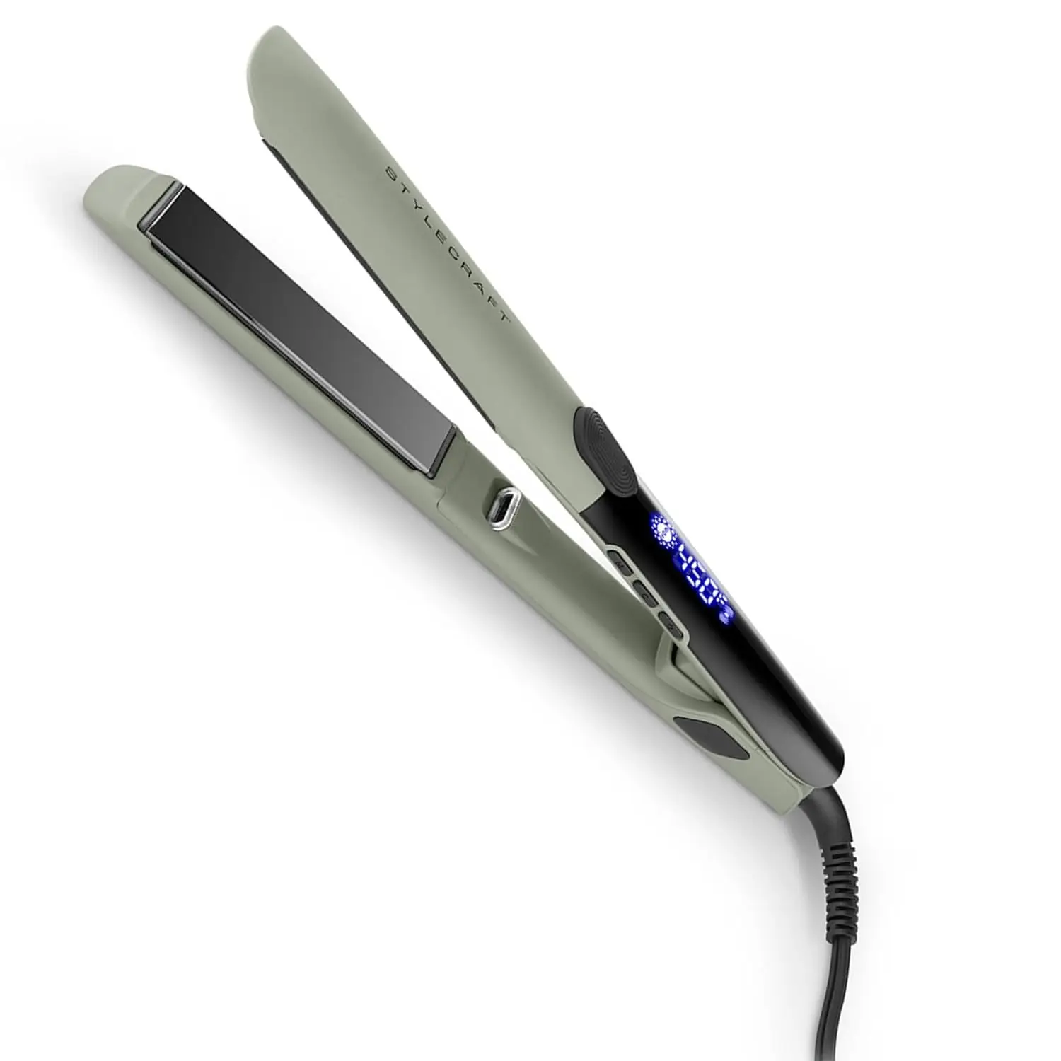 1-Inch Titanium Vibrating Hair Straightener and Flat Iron, Sage