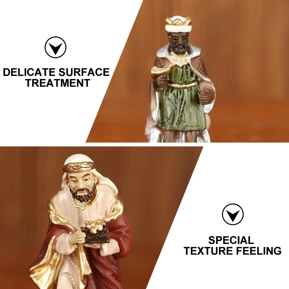 Nativity Sculpture Decor Religious Figurine Artware Collection Gift Statues Household Ornaments Resin Decorative