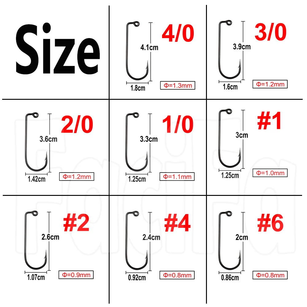 500 pcs 90 Degree Jig Fly Tying Strong Wire Saltwater Freshwater Fish Hook Aberdeen jig fishing size 6 4 2 1 1/0 to 4/0# image 2