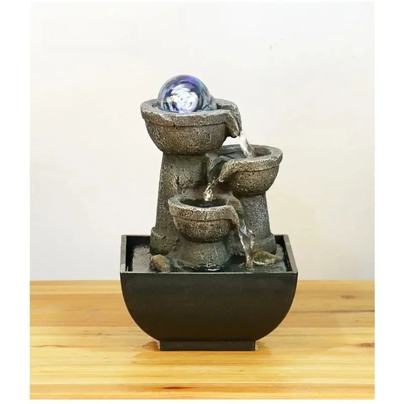

【Specialized】Tabletop Rock Waterfall Fountain with LED Light Indoor Zen Meditation Desktop Fountain with Natural River for Home