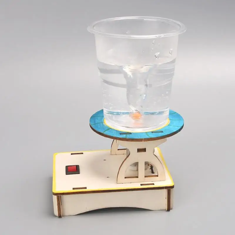 1 ensemble pour l'eau Tornado tourbillon fabricant Puzzle en bois nouveauté expérience scientifique projet cadeaux enfants bricolage jouets électriques