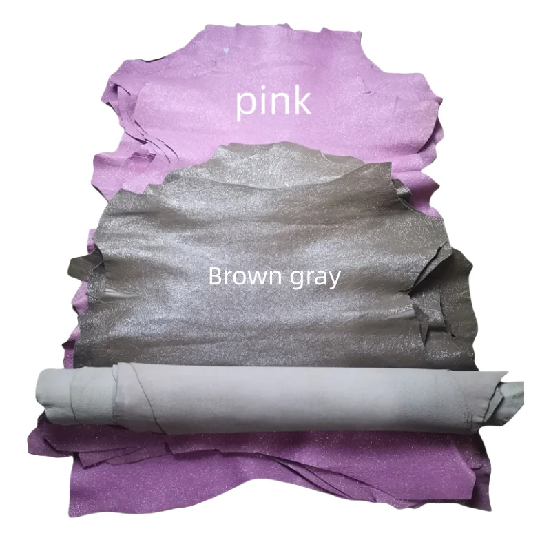 1mm Pink.Brown Grey Sheepskin. First Layer Leather. Real Leather Fabric.Handmade DIY For Soft Bags. Whole Sheepskin