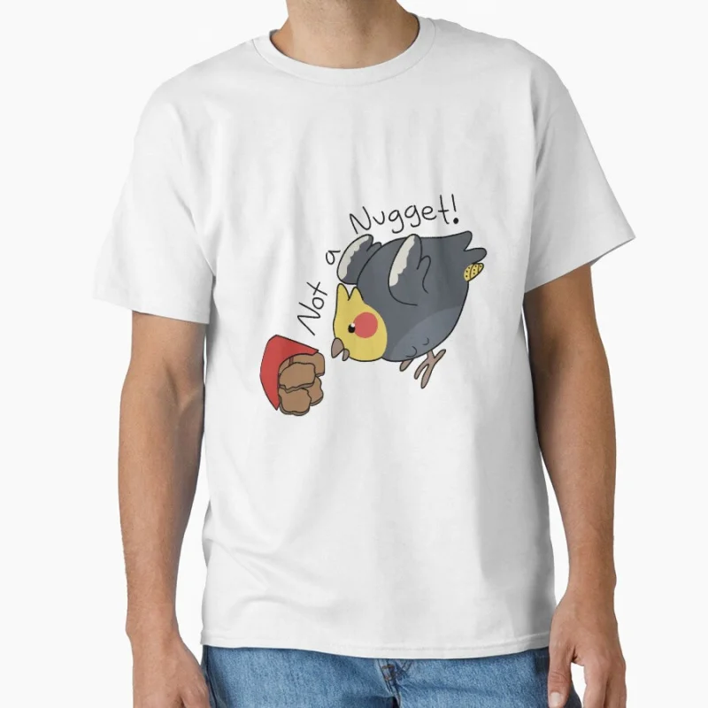 

Cute Yellow Cockatiel Not a Nugget Funny pet parrot gift T-shirt for bird lover large size tee Adult Tops S-6XL