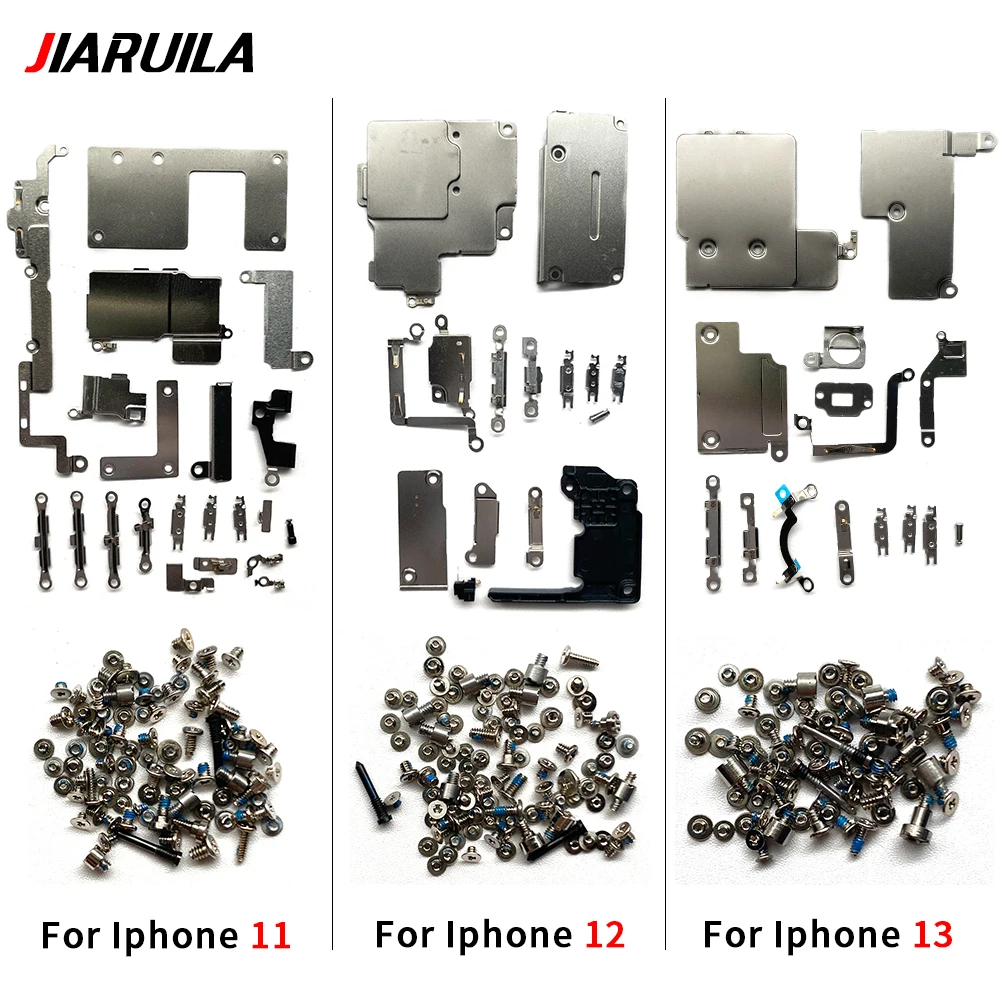 1set Full Set Metal + Screw New For Iphone 11 12 13 14 Pro Max Mini 14 Plus Inner Bracket Accessories Shield Plate Parts