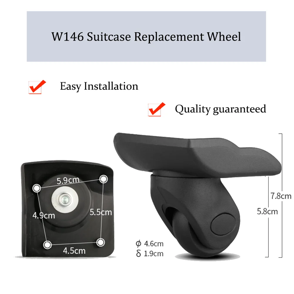 For W146 Trolley Case Wheel Replacement Luggage High Stability Pulley Sliding Casters Slient Wear-resistant Repair