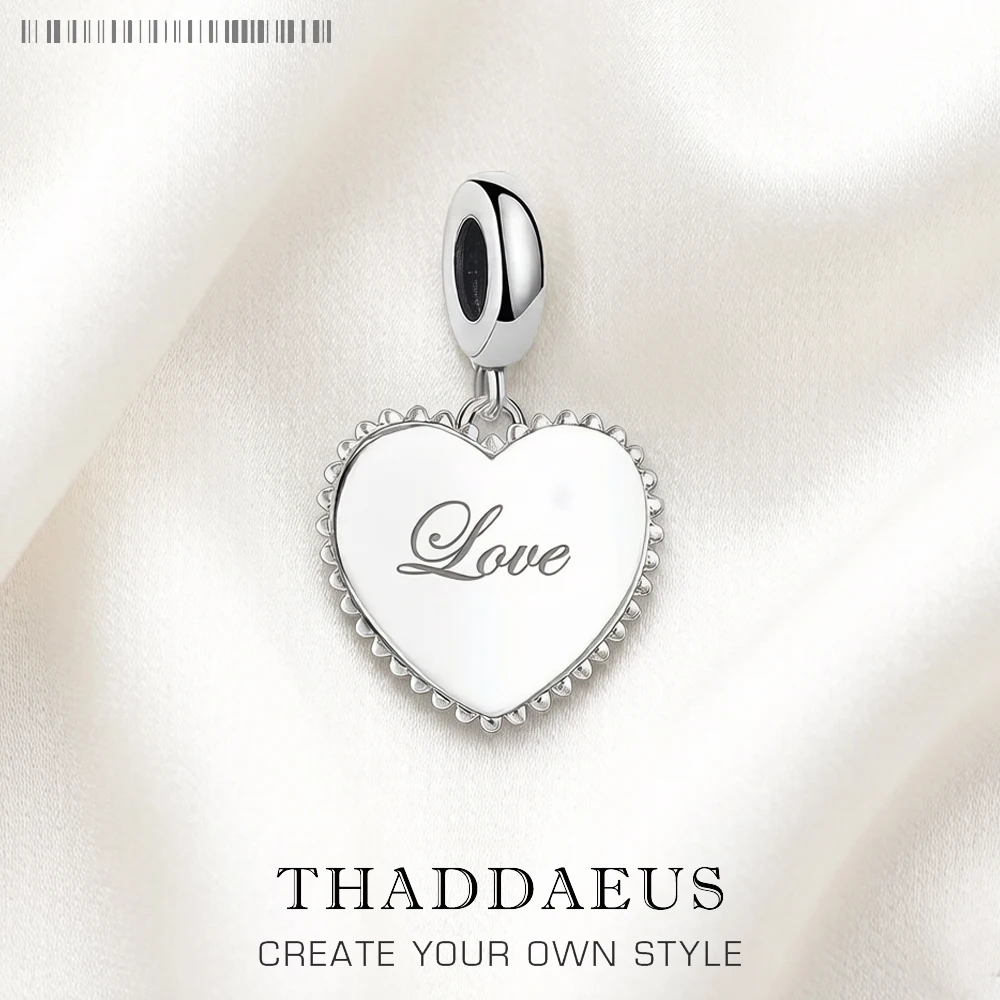 

Love Heart Dangle Charm Pendant For Women Girls Romantic 925 Sterling Silver Jewelry