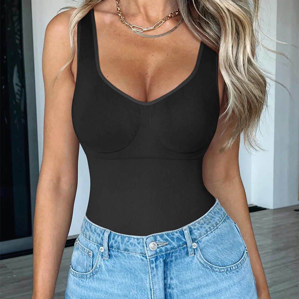 Solid Jumpsuit Women Sleeveless Bodycon Sexy Black Summer Body Tops Fashion Streetwear Vintage Y2k One Piece Bodysuits Female