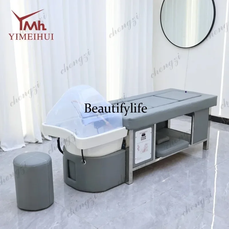 M138 TTT Customized Wash Hair Head Spa Beds Moxibustion Shampoo Bed Electric Hair Salon Spa Head Bed With Steamer