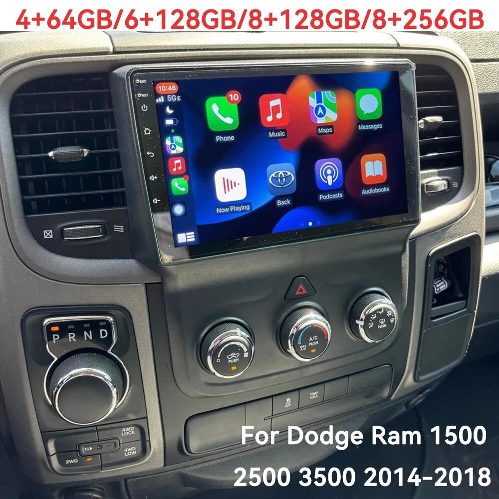 

Android 15 Carplay Auto For Dodge RAM 1500 2500 3500 2014 - 2018 Car Radio stereo Multimedia Player GPS navi 2DIN DSP RDS 4G