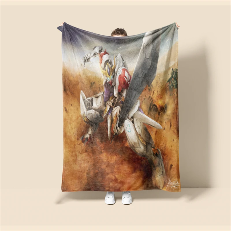 Guerreiro mecânico Gundam Luz Espada Throw Blanket, Dominador, Presente de férias das crianças, Animação do jogo Produtos periféricos, macio