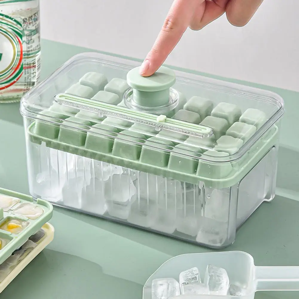 

Ice Mold 1 Set Practical Non-stick Plastic Ice Cube Storage Box with Shovel Household Supplies