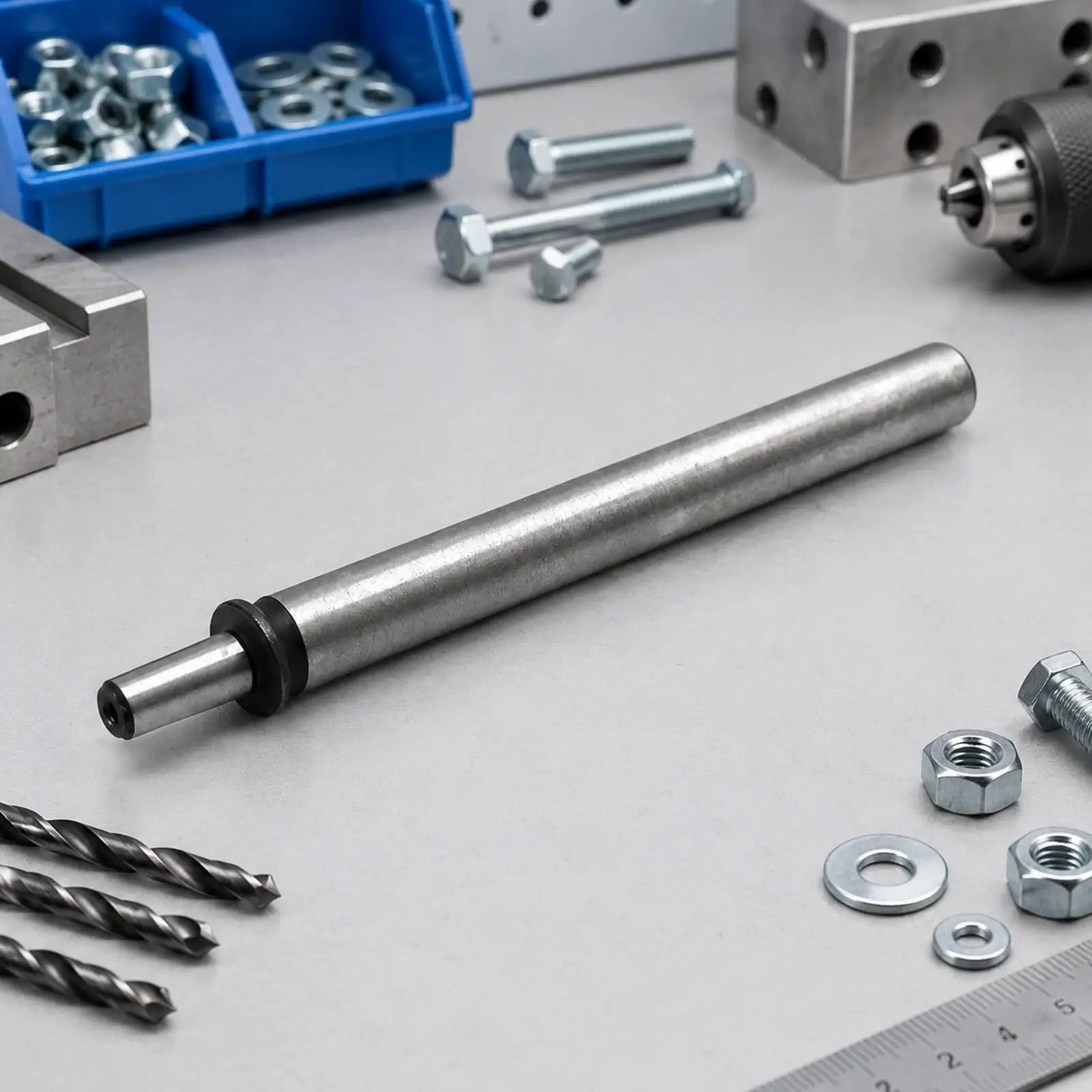 Metal Drill Chuck Linkage Rod for Woodworking Equipment Grinding Tool Adapter with Positioning Grommet