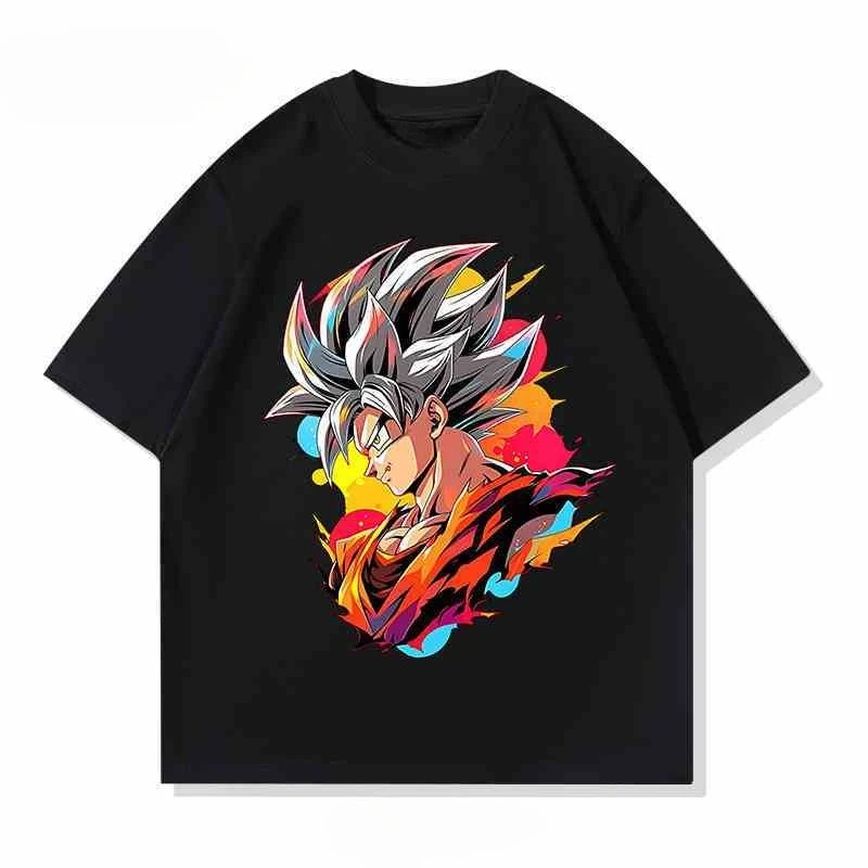 

Dragon Ball T-shirt Japanese Anime Ins Trendy Goku Loose Round Neck Short Sleeve Top Student Unisex Casual Versatile