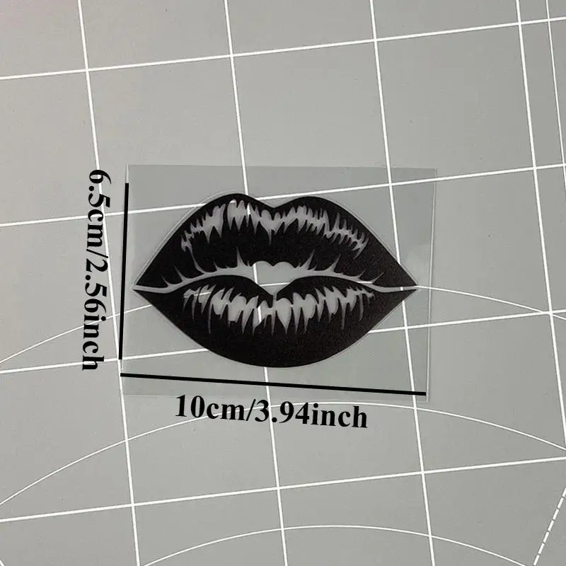1Pc Vampire Lip Print Vinyl Sticker, Gothic Fangs Decal for Car Window Helmet Laptop