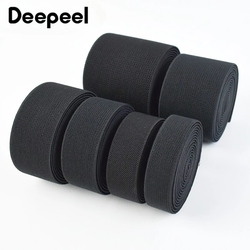 1-4Meter 10-80mm Black Elastic Band Apparel Bungee Cord Belt Rubber Bands Pants Waistband Spring Webbing Tape Sewing Accessories