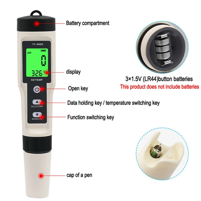 Imagem -02 - Testador Qualidade da Água Precisão Medidor Temperatura Função Retenção Dados para Água Potável