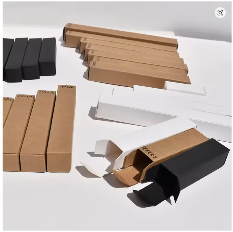 50 Stück/Lot Weiß/Schwarz/Braun Kraftpapier DIY Bastelboxen Verpackungskartons Kleine Parfümflaschen-Faltboxen