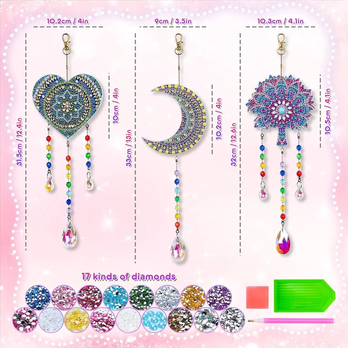 FOR HOME  Painting Craft Gifts for 6-12 Year Old Girls Kids: DIY Paint By Number Wind Chimes Crafts for Kids