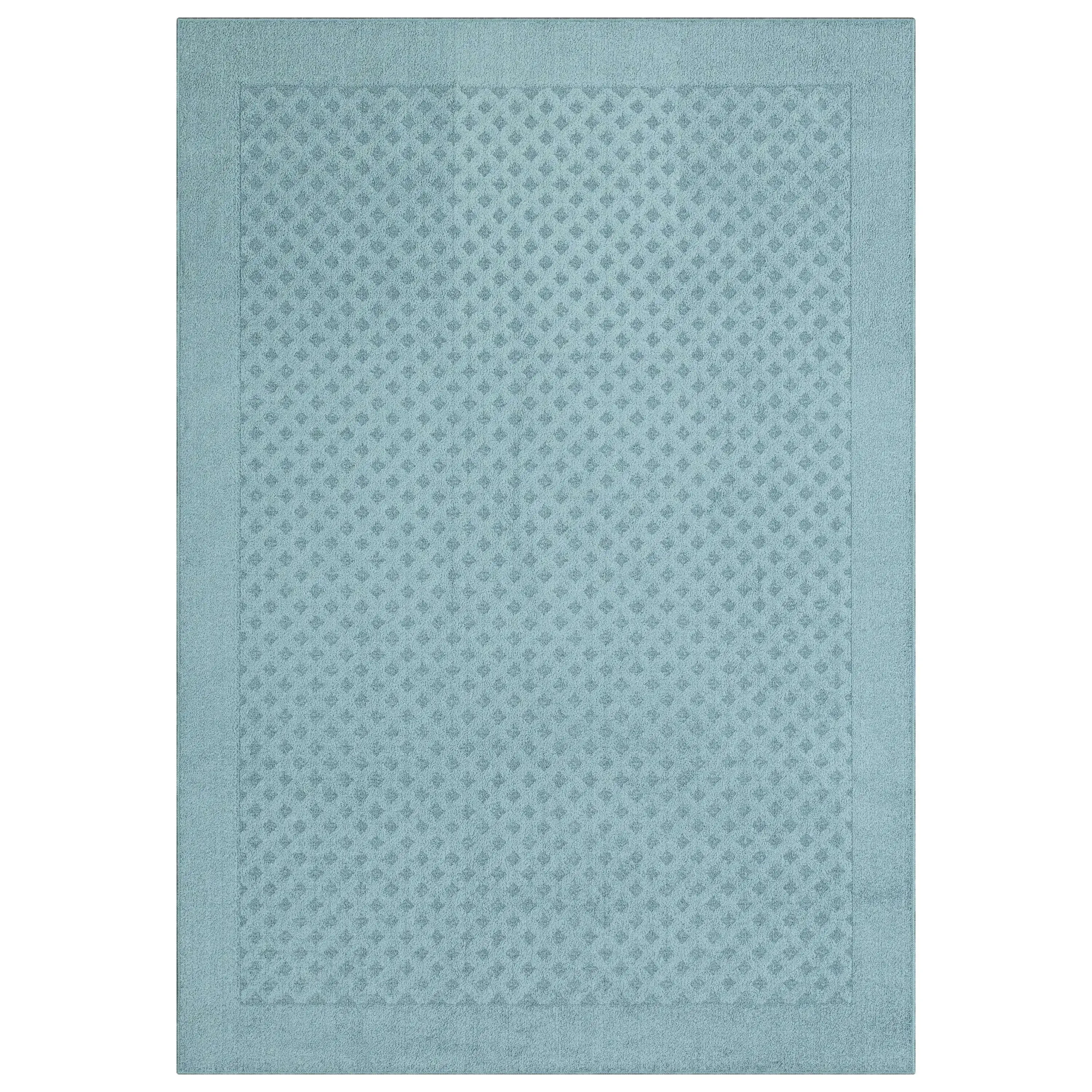 Dylan Solid Diamond Olefin Blue Indoor Area Rug, 5' x 7'