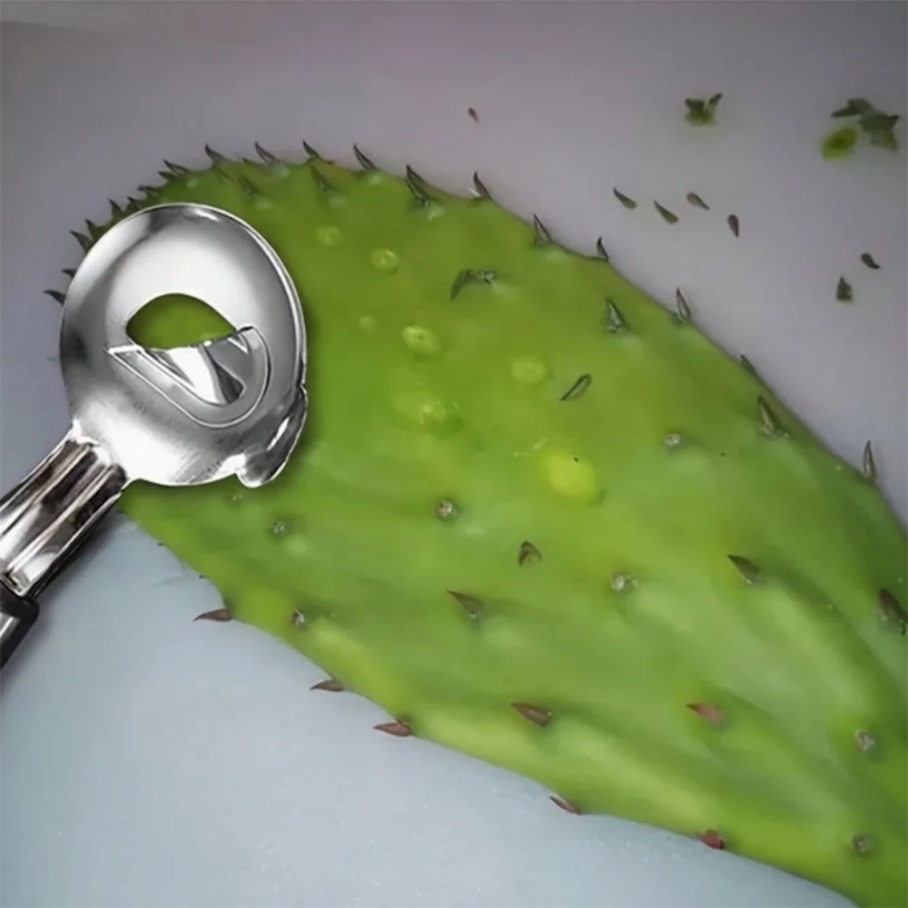 2pcs Home Cactus Peeler Stainless Steel Fruit & Vegetable Peeler, Honeydew Ball Scoop Seed Remover Household Kitchen Gadgets view 5