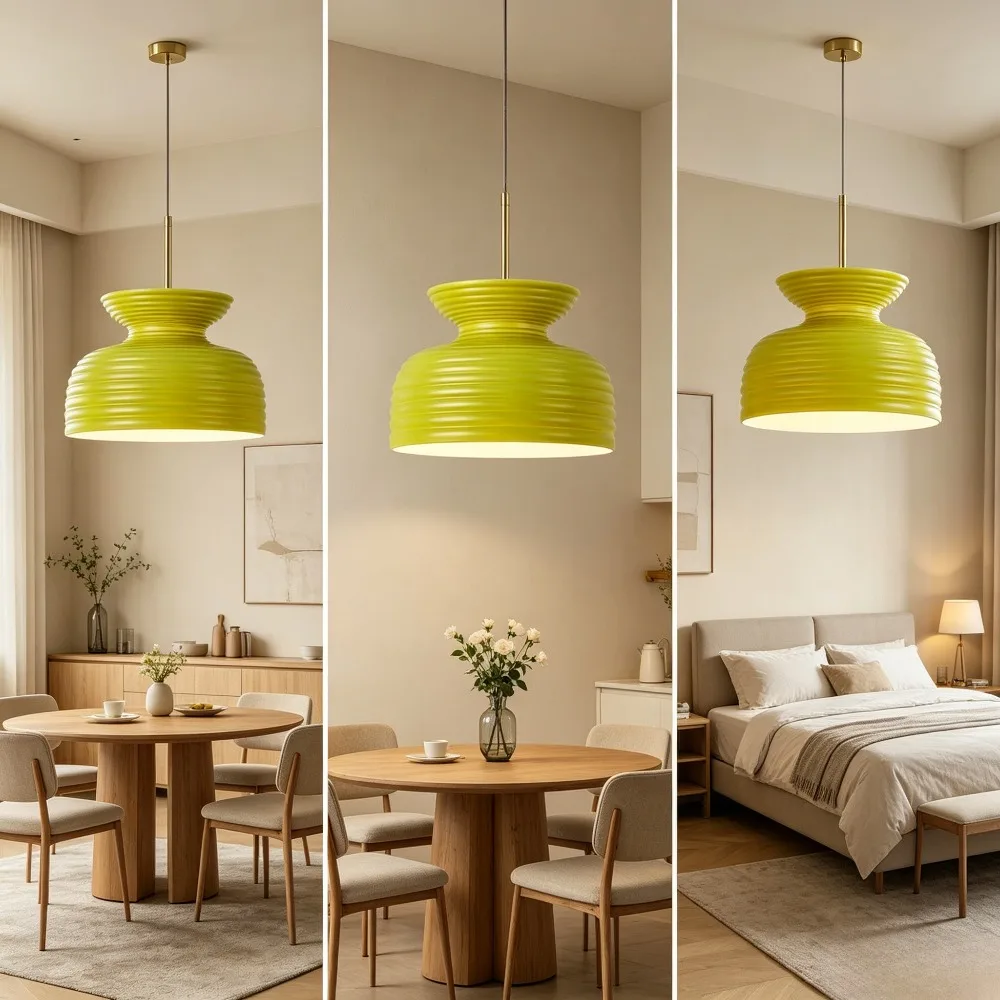 Modern Nordic White/Green/Red Resin Pendant Light Bedroom Living room Restaurant Bar Minimalism Chandelier Indoor Design Lightin