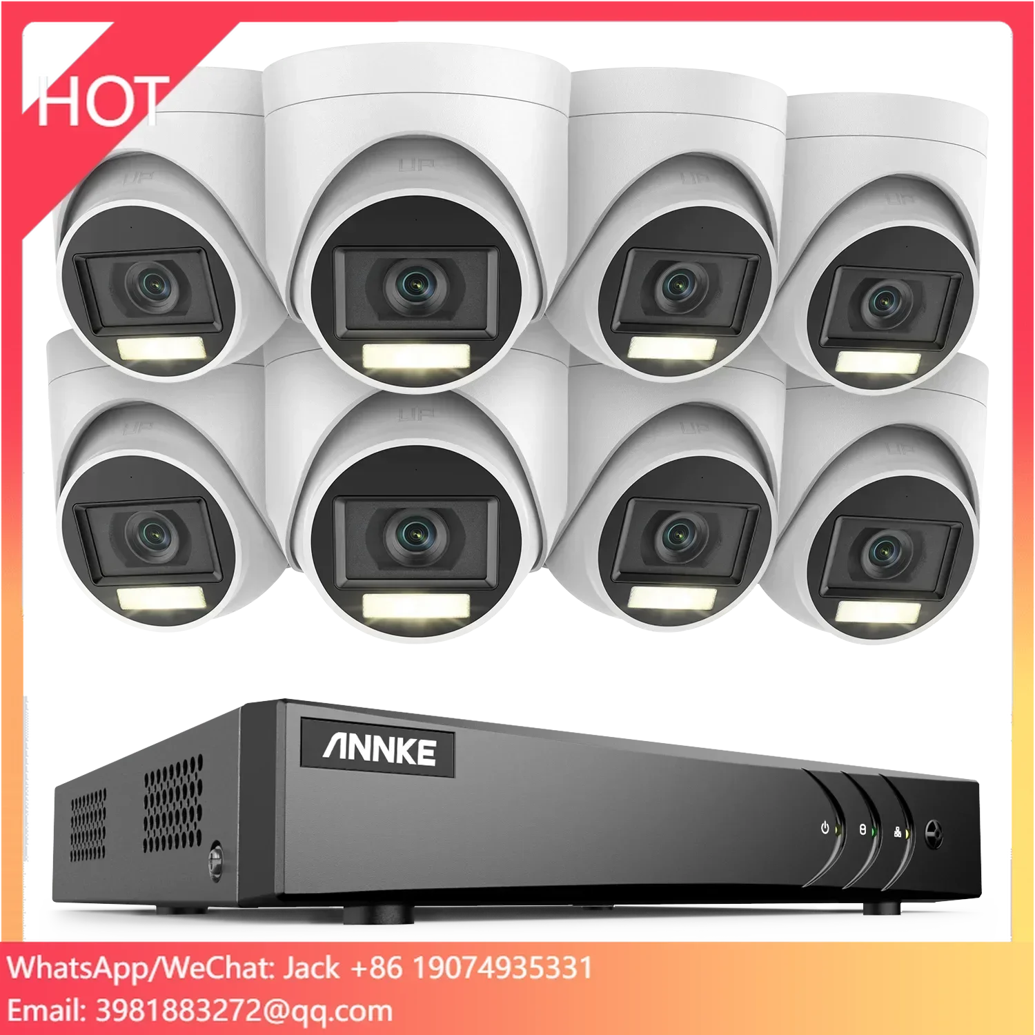 ANNKE 3K 8ch CCTV Security Camera System With 8pcs Audio, Night Vision, and Motion Detection DVR CCTV Turret Camera