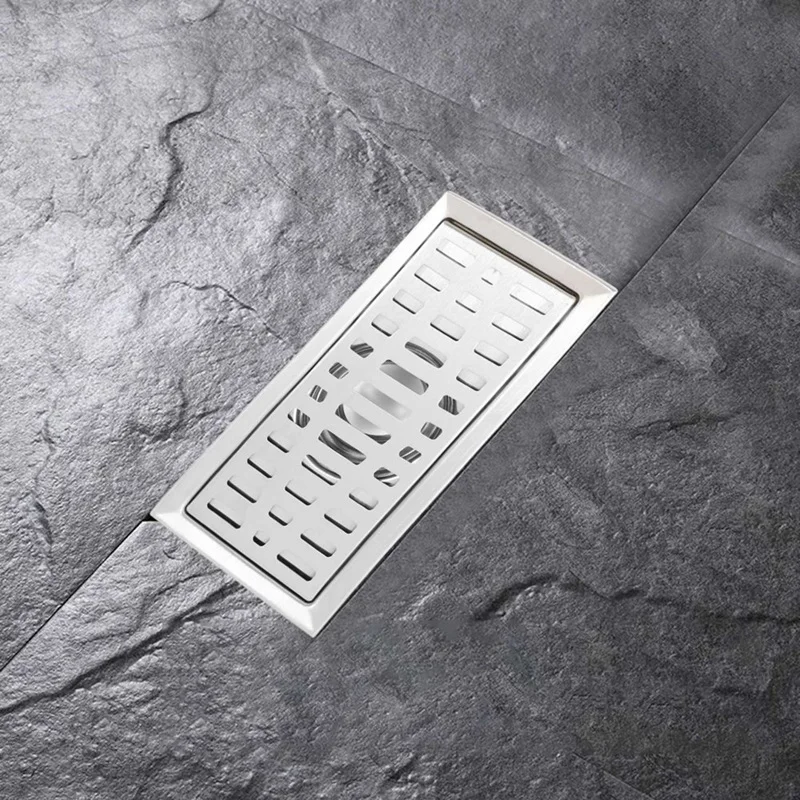 4X Large-Traffic Stainless Steel Bathroom Shower Square Floor Waste Grate Sanitary 20Cm X10cm Floor Drain