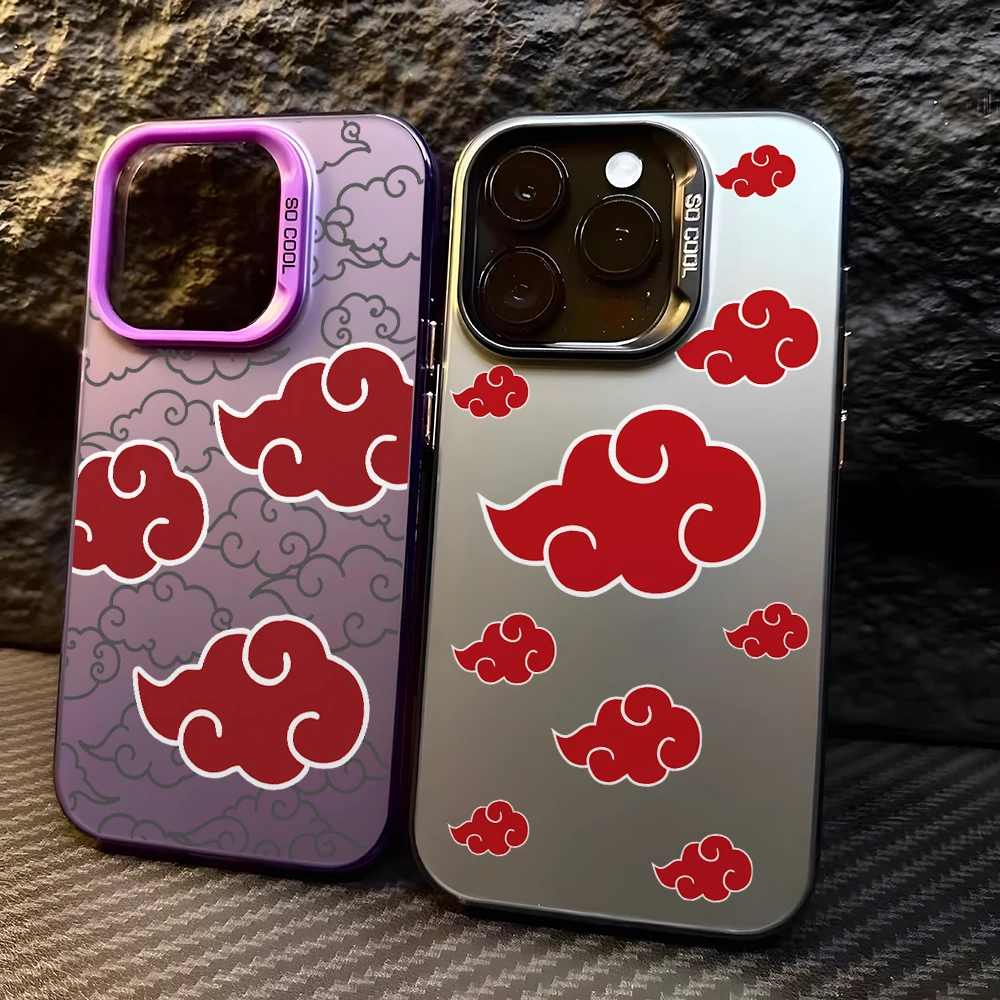 Narutos Akatsukies Cloud Totem Phone Case for Samsung Galaxy S26 S25 Edge S24 S23 S22 S21 FE S20 Ultra Plus 5G Silver Hard Cover