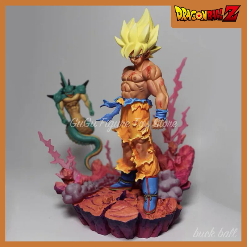 

15 см фигурка Dragon Ball Son Goku, фигурки Shenron Super Saiyan Son Goku, фигурка Gk, коллекция статуй, украшение, подарки для детей