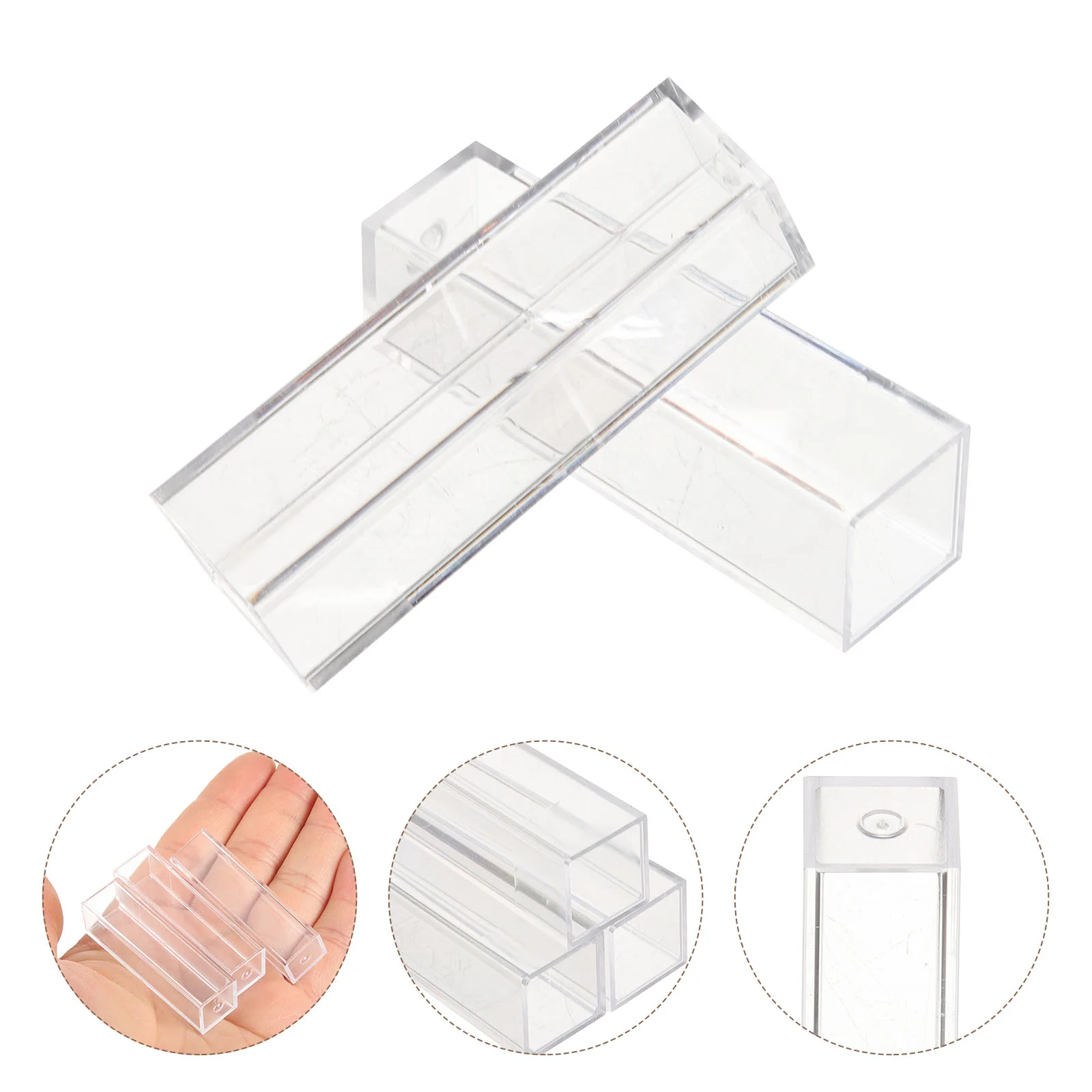 10PCS 45ML Polystyrene พลาสติก Cuvette (โปร่งใส) Polystyrene Cuvette Cuvette แบบใช้แล้วทิ้ง