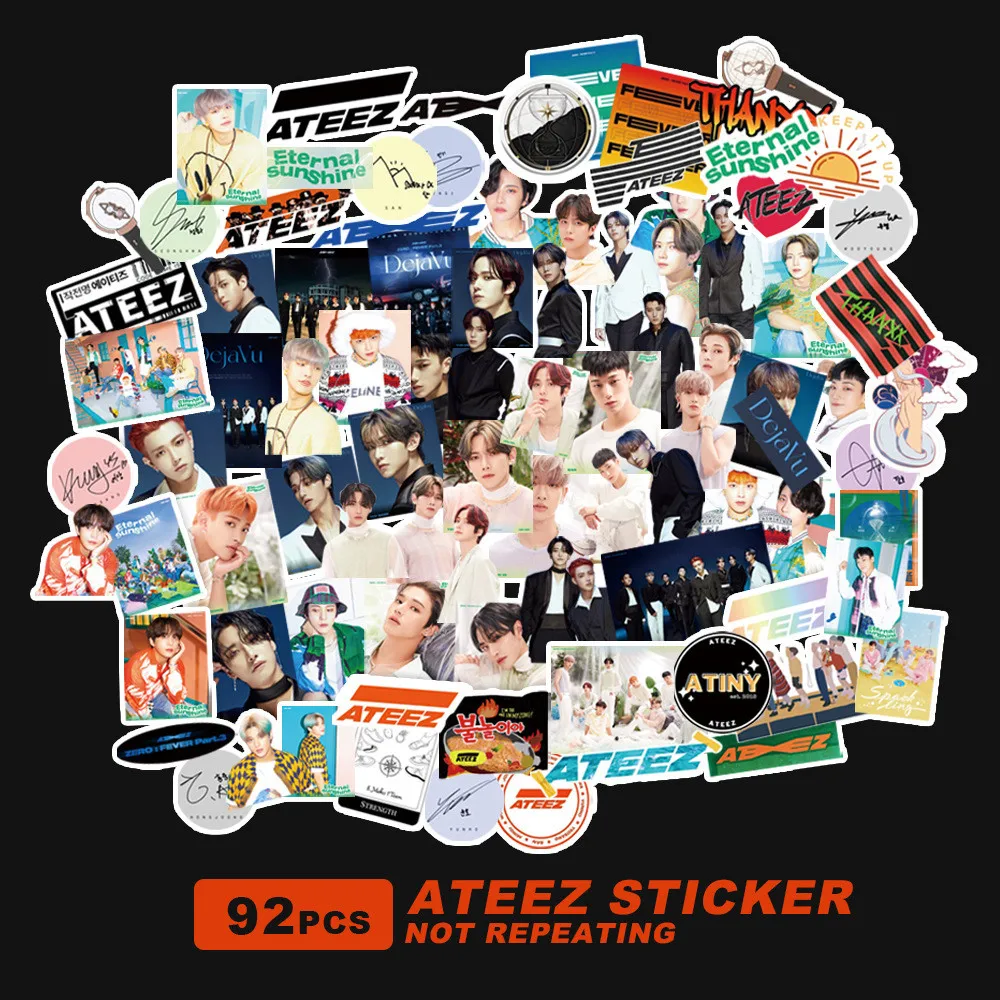 100Pcs/Set Kpop ATEEZ GOT7 New Album Stickers Waterproof High quality HD Photo for laptop Cup Notebook Deco Stickers Fan Gifts