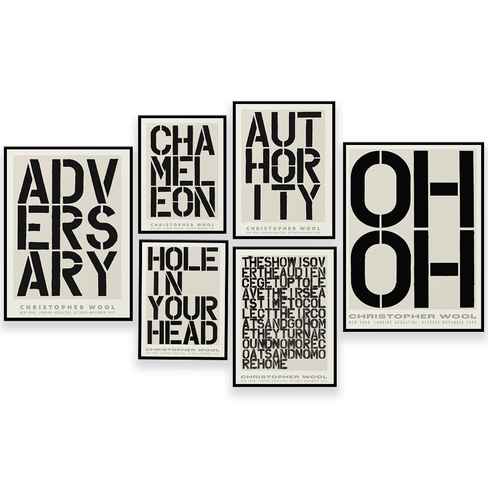 Christopher Wool Prank, Definitive Poster, Christopher Wool Black Book Text Art Poster Canvas Painting Living Room Home Decor