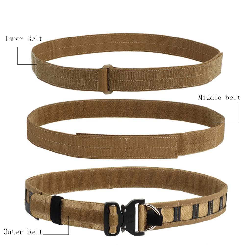 VULPO Special Tactical Combat Assault Belt Quick Release Metal Buckle Mens Belt Airsoft Hunting Molle Waist Belt